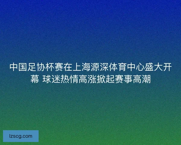 中国足协杯赛在上海源深体育中心盛大开幕 球迷热情高涨掀起赛事高潮