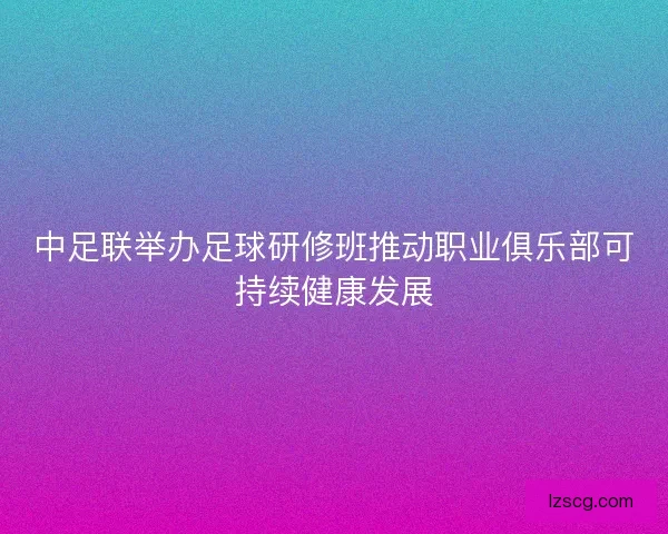 中足联举办足球研修班推动职业俱乐部可持续健康发展