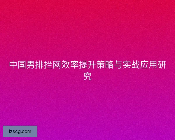 中国男排拦网效率提升策略与实战应用研究